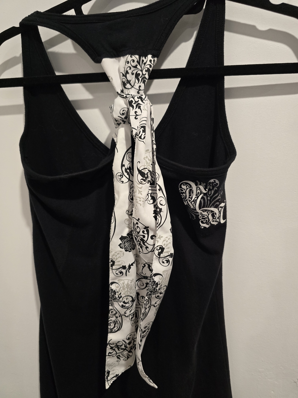 Metal Mulisha Black Mini Dress with White Scroll Motif - Picture 2 of 4